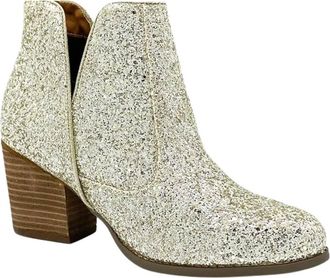 Not Rated Womens Fiera Glitter Booties In Gold