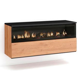 Skraut Home Chimenea el&eacute;ctrica led efecto madera roble 102x35x45cm efecto fuego