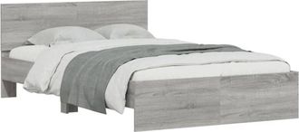 vidaXL Bed Frame without Mattress Grey Sonoma 120x200 cm Vidaxl