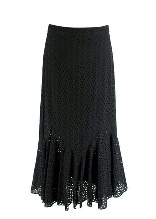 Raey Black Broidery Anglaise Midi Skirt Size XS