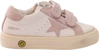 Golden Goose Scarpe da ginnastica Golden Goose May School Tomaia in pelle e linguetta con cinturino in pelle scamosciata, stella e tallone Bianco/Rosa