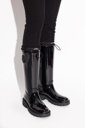 Moncler Kickstream High Wellington Boots, Womens, Black