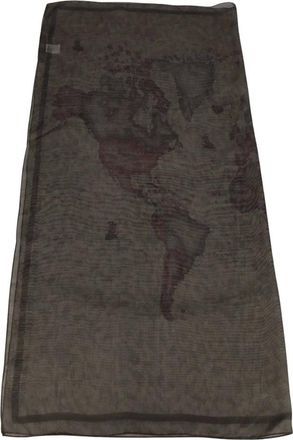 Alviero Martini 1A Classe Pa&ntilde;uelo de seda y viscosa con estampado Geo - Accessories - Mujer - Marr&oacute;n - ONE SIZE