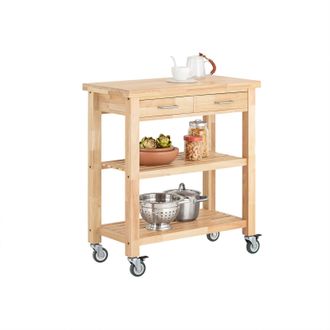 SoBuy Carrello Cucina Scaffale Cucina Mobile Cucina Legno Con Route Fkw24-n - Sobuy