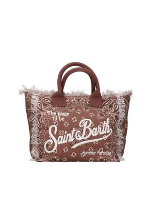 MC2 Saint Barth Paisley-Print Tote Bag with Fringed Edges