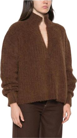 Uma Wang Jersey de pico de Mohair - Knitwear - Mujer - Marr&oacute;n - L
