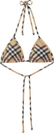 Burberry checked bikini top - women - Polyamide/Spandex/Elastane/Polyamide/Spandex/Elastane - M - Neutrals