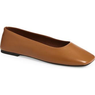 Jeffrey Campbell Listos Square Toe Flat in Dusty Orange at Nordstrom Rack, Size 9.5