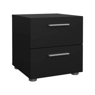 Dmora Dmora - Mesa De Noche Apolla, C&oacute;moda Baja, Mesilla De Noche, Estante De La Cama, 40x40 H42 Cm, Negro