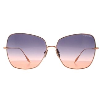 Dita Eyewear Cat Eye Womens Rose Gold Dark Grey to Peach Gradient Zazoe - One Size