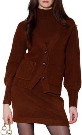 Walter Baker Aretha V-Neck Cardigan in Brown at Nordstrom Rack, Size X-Small