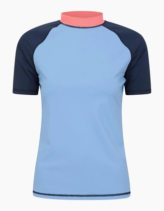 Mountain Warehouse Womens Mountain Warehouse Womens/Ladies UV Protection Rash Guard - Blue - Size: 12