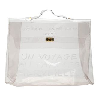 Herm&egrave;s Pre-owned Womens Vinyl Souvenir De L Exposition Kelly Handbag - White - One Size