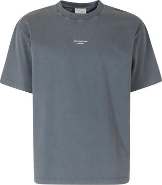 Dr&ocirc;le de Monsieur Klassiek Slogan T-shirt - Heren - T-shirts - Grijs - L - Katoen - Tops