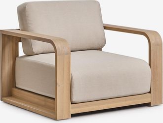 Sklum Sill&oacute;n De Jard&iacute;n Con Reposabrazos En Madera De Acacia Brivori Sklum