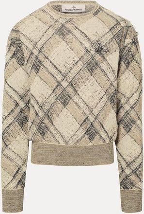 Vivienne Westwood Broken Tartan Jumper Cotton Linen Blend Gold-multi XL Men