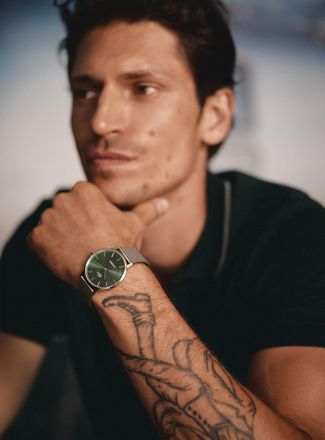 Lacoste Mens Crocorigin green face watch