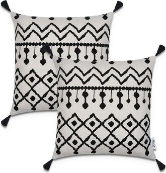 Paco Home Paco Home - Funda Coj&iacute;n Decoraci&oacute;n Motivo Escandinavo Juego 2 Fundas Sof&aacute; Decorativo Blanco 2, 2pcs-set