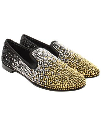 Giuseppe Zanotti Womens Suede Studded Smoking Slipper (Authentic Pre-Loved)