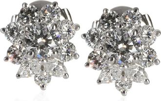 Tiffany & Co. Pre-Owned Tiffany & Co. Platinum Diamond Victoria Cluster Earrings