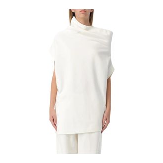 Fabiana Filippi Blouses, female, White, Size: XS Draped Knit Top