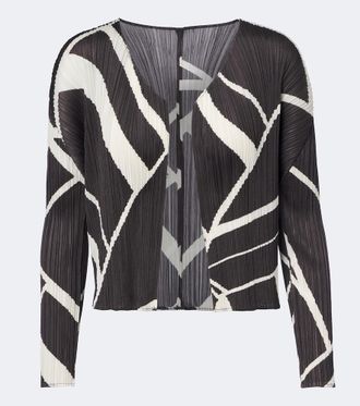 Pleats Please Issey Miyake C&aacute;rdigan Fold Line estampado plisado