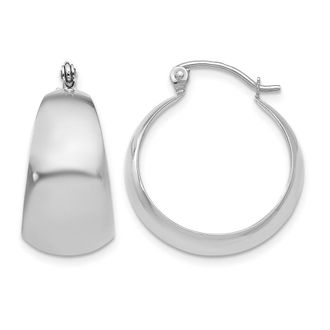 Diamond2Deal 10k Gold Polished 10.5mm Tapered Hoop Earrings