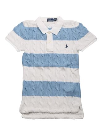 Polo Ralph Lauren striped cable-knit polo shirt - White