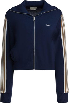 Autry Viscose Blend Zippered Sweatshirt Sweatshirts Blu-Donna