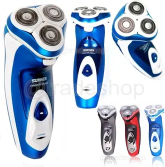 Trade Shop Trade Shop - Rasoio Elettrico Ricaricabile Viso Barba Baffi Regolazione Peli 3 Testine