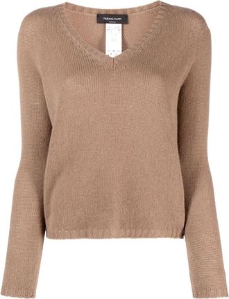 Fabiana Filippi V-neck cashmere sweater - women - Cashmere - 48 - Brown