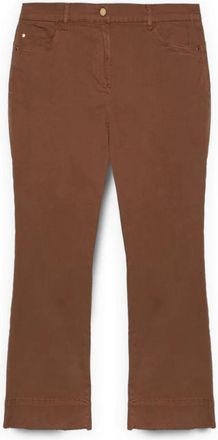 Fiorella Rubino Kick Flare Katoenen Flare Broek - Dames - Vrijetijds broeken - Bruin - 2XL - Katoen - Broeken