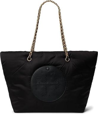 Tory Burch Ella Puffy Chain Tote Tote Handbags Black, Polyester/Synthetic