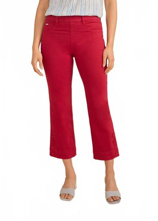 FDJ Pull-On Boot Crop Denim Pants In Lava Red