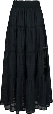Neo Noir Rokken, Dames, Blauw, XS, Katoen, Elegante Kant Rok Navy