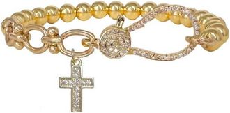 Love Womens Larissa Cross Stretch Bracelet In Gold