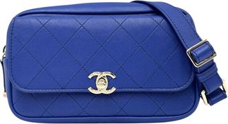 Chanel Blue Leather Fanny Pack (Pre-Owned)