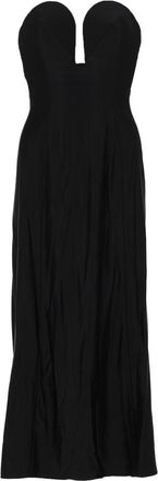 Paco Rabanne Black Fitted Strapless Midi Dress