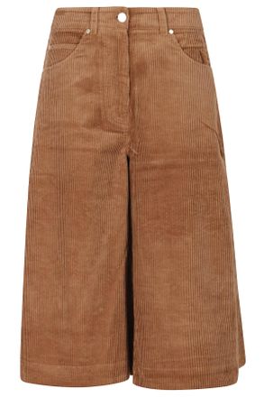 Essentiel Brown Sugar Cotton Corduroy Flared Bermuda Shorts
