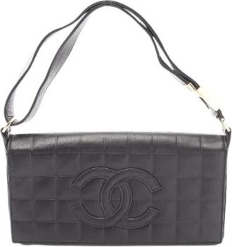 Chanel Pre-owned Chocolat Quilted Leather Shoulder Bag - Dames - Vintage Schoudertas - Zwart - ONE Size - Leer - Vintage
