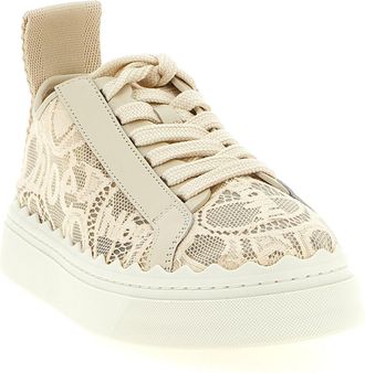 Chlo&eacute; Womens Beige Polyamide Low Top Sneakers