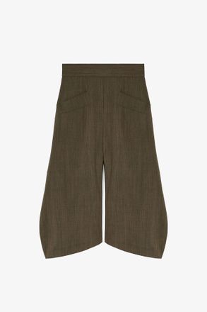 Ganni Canteen Capri Pants in Brown Wool Melange - Size 34 Recycled