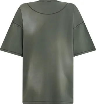 Diesel Mens T-Shirt With Pocket Green Cotton T-Shirts And Polos