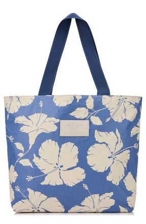Aloha Collection Day Tripper Salina Tiny Stripe Water Resistant Tyvek Tote in Navy at Nordstrom