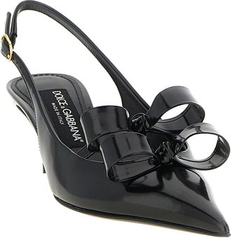 Dolce & Gabbana Calfskin Pointed Slingback Heel - Black