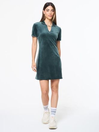 Sergio Tacchini Lina Velour Dress in Green Gables at Nordstrom, Size Xx-Large