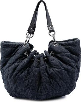 Chanel Pre-owned Stretch Spirit Cabas Tote Tas - Dames - Vintage Schoudertas - Blauw - ONE Size - Denim - Vintage