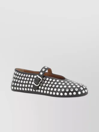 Alaia leather rhinestone ballerina flats