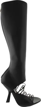 Ferragamo Altaire Strappy Leather Knee-High Boots, Size 7 C