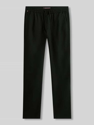 Tommy Hilfiger Tapered Chino aus Leinen-Mix mit Tunnelzug Modell HARLEM in Black, Gr&ouml;&szlig;e 34/32